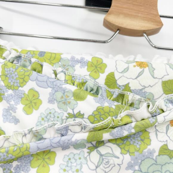 Ebb & Flow Womens Ruffled Athleisure Active Floral Biker Shorts Size XL Green - Picture 2 of 7